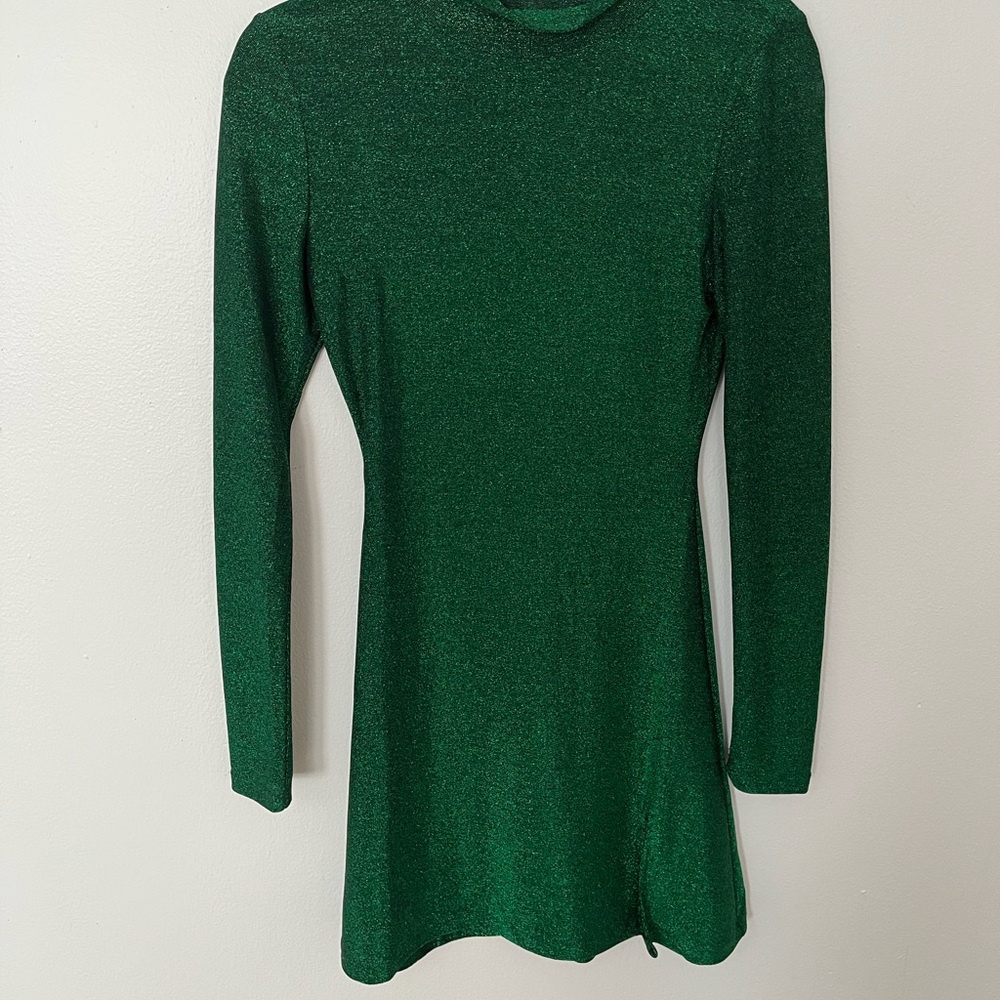 Reformation hermia dressgreen sparkly dress